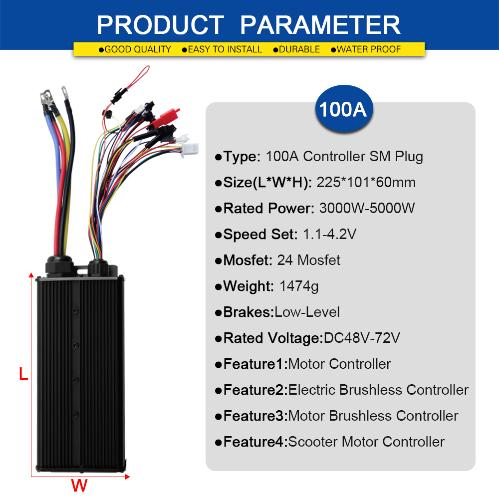 Ebike Sine Wave Controller 100 - đánh giá và giá 72V 100A Sabvoton Controller
